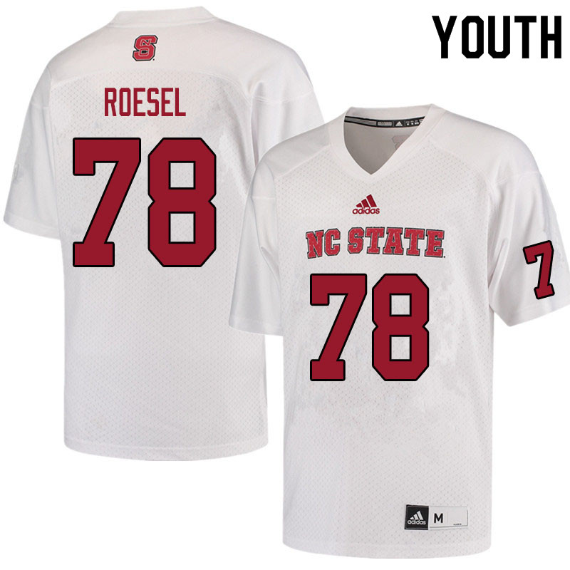 Youth #78 Jason Roesel NC State Wolfpack College Football Jerseys Sale-White